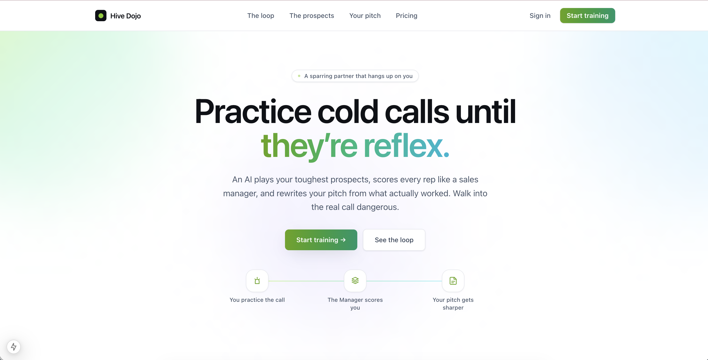 Hive Dojo: practice cold calls until they're reflex