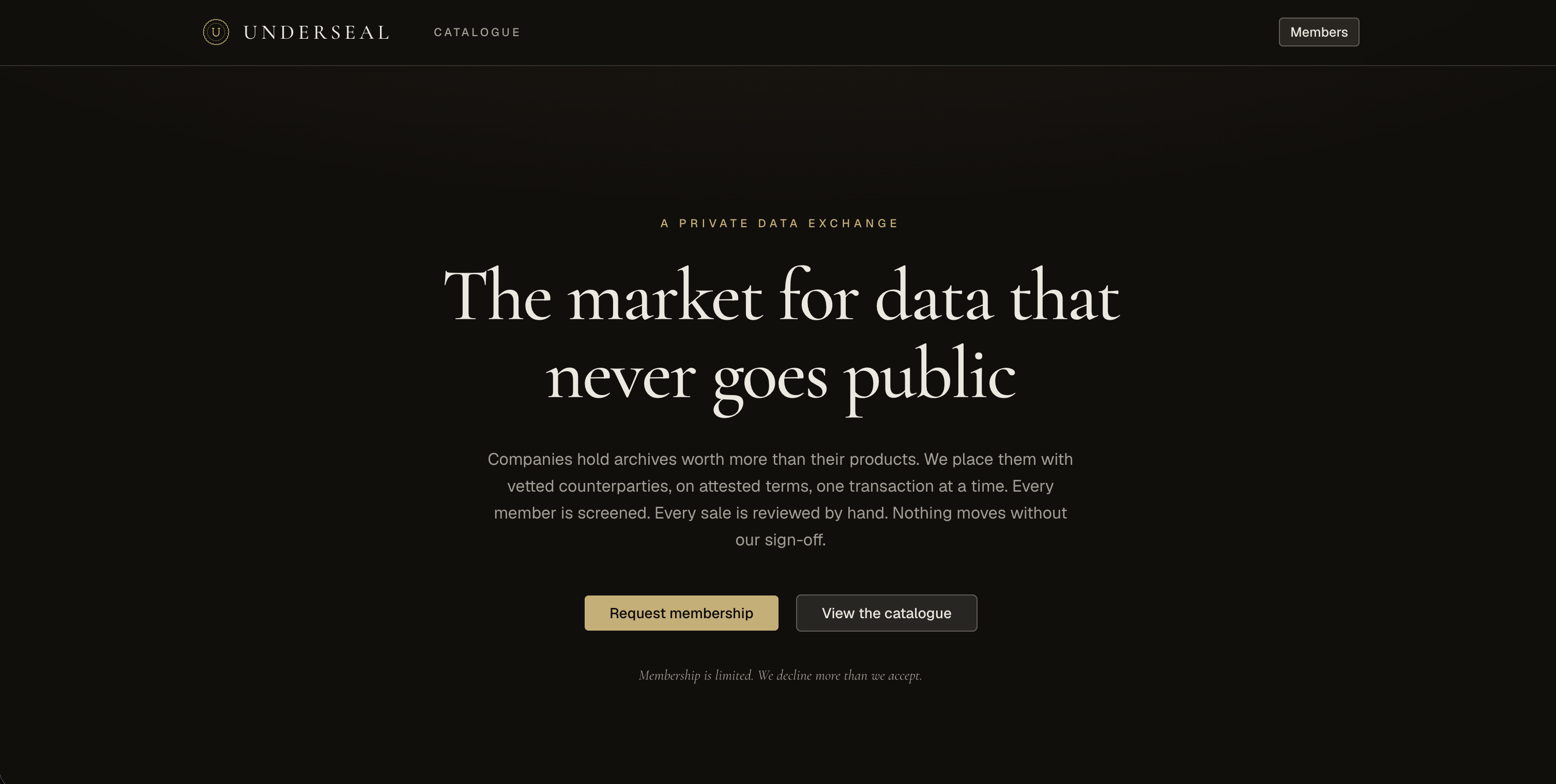 Underseal: a private data exchange: the market for data that never goes public